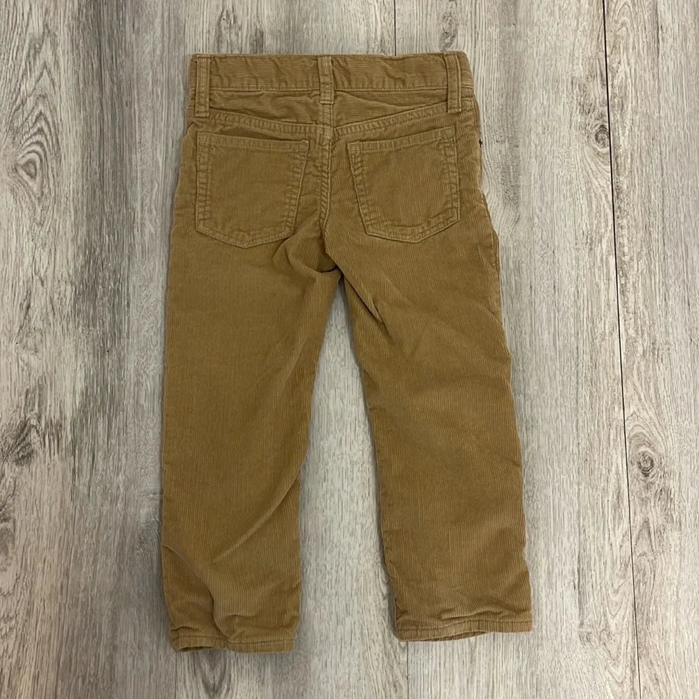Gap Boys tan corduroy pants size 4 with soft comfortable gray lining